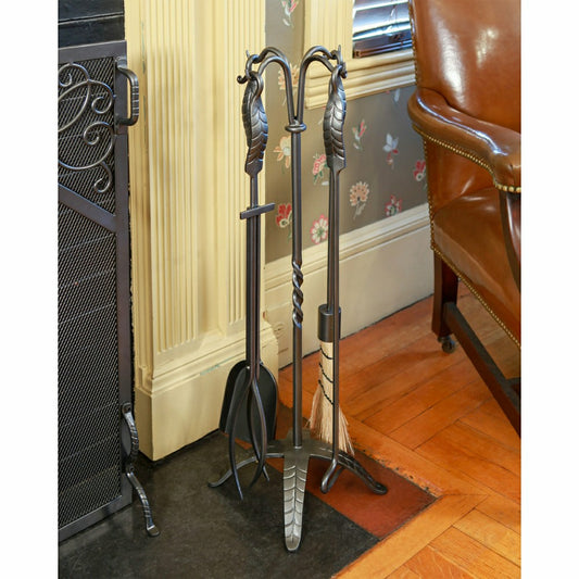 Large Leaf Fireplace Tool Set | Plow & Hearth