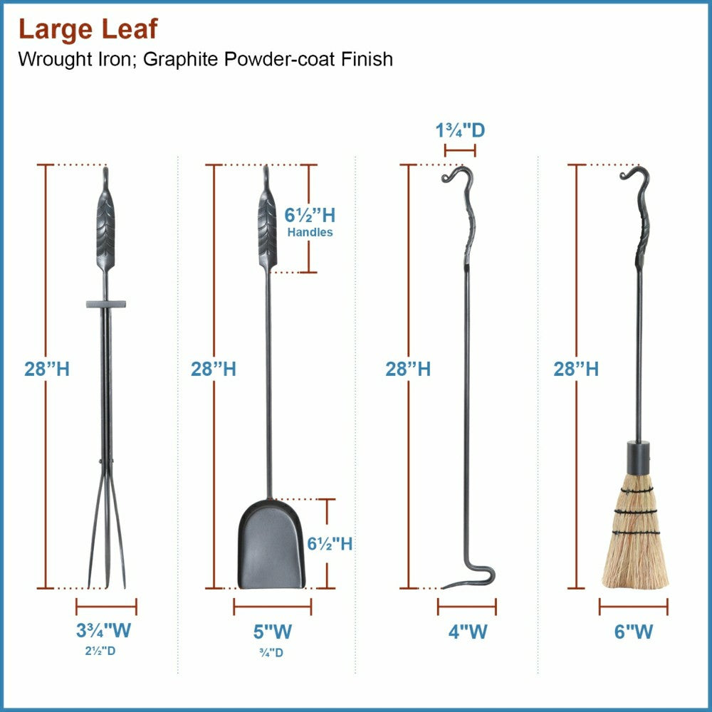 Large Leaf Fireplace Tool Set | Plow & Hearth