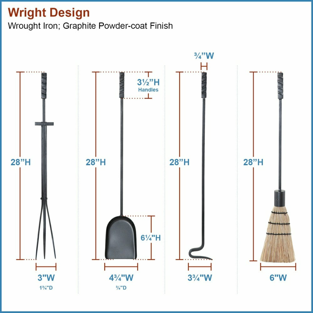Wright Design Fireplace Tool Set | Plow & Hearth