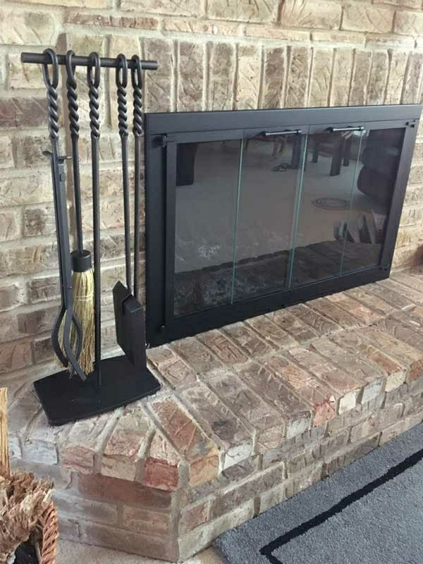Forged Iron Soldiered Row Fireplace Tool Set | Plow & Hearth