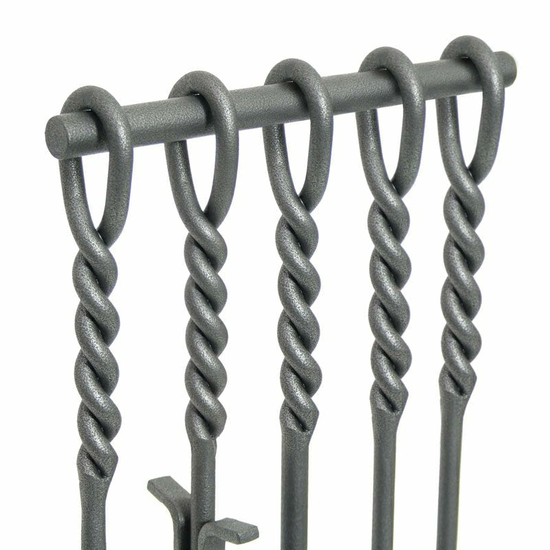 Forged Iron Soldiered Row Fireplace Tool Set | Plow & Hearth