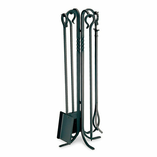 Hand-Forged Iron Lodge Fireplace Tool Set | Plow & Hearth