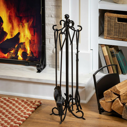 Scroll 5 Piece Fireplace Toolset | Plow & Hearth