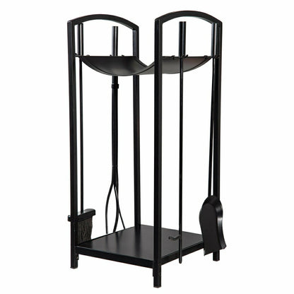 5 Piece Wood Bin and Fireplace Toolset | Plow & Hearth