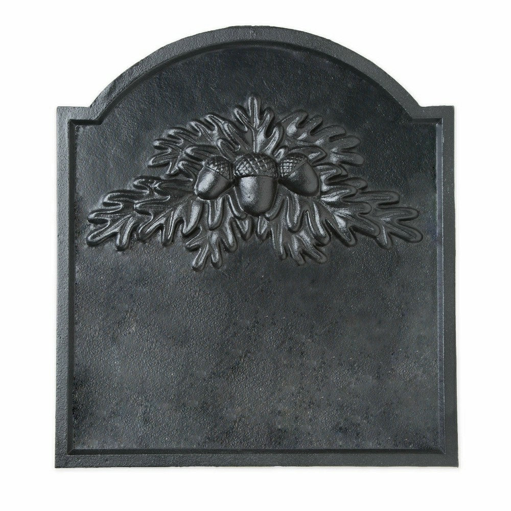 Cast Iron Fireback with Oak Leaf Design | Plow & Hearth