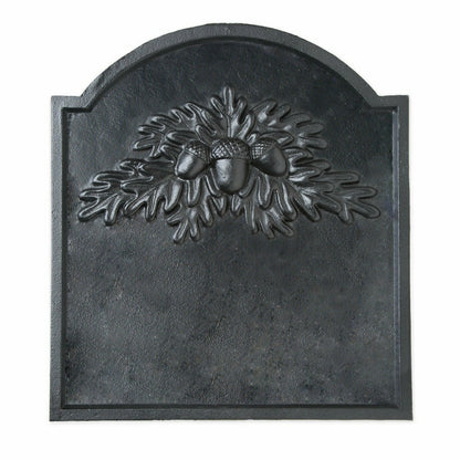 Cast Iron Fireback with Oak Leaf Design | Plow & Hearth