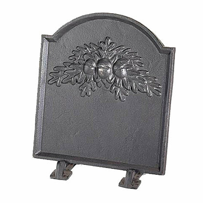 Cast Iron Fireback with Oak Leaf Design | Plow & Hearth