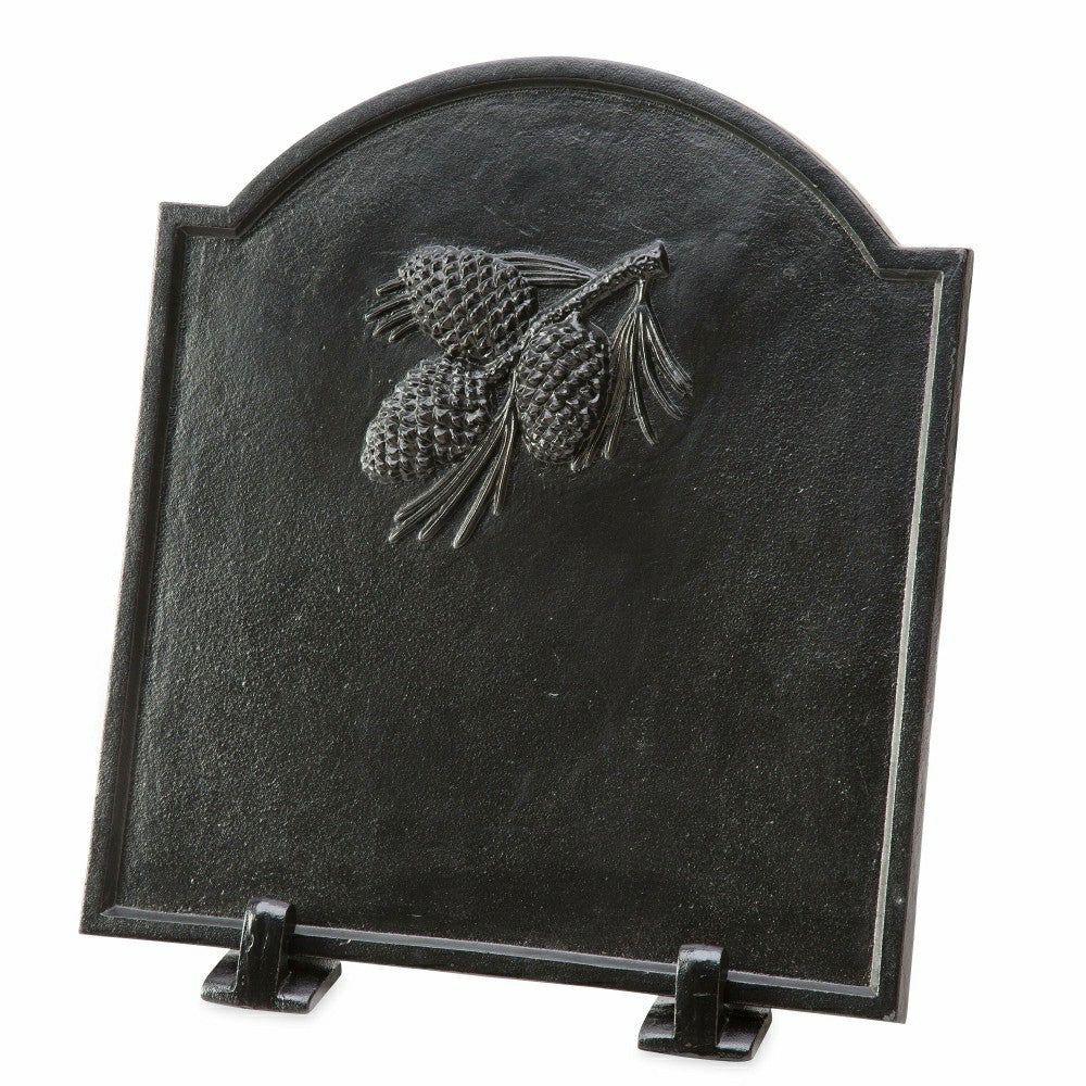 Cast Iron Fireback with Pine Cone Design | Plow & Hearth