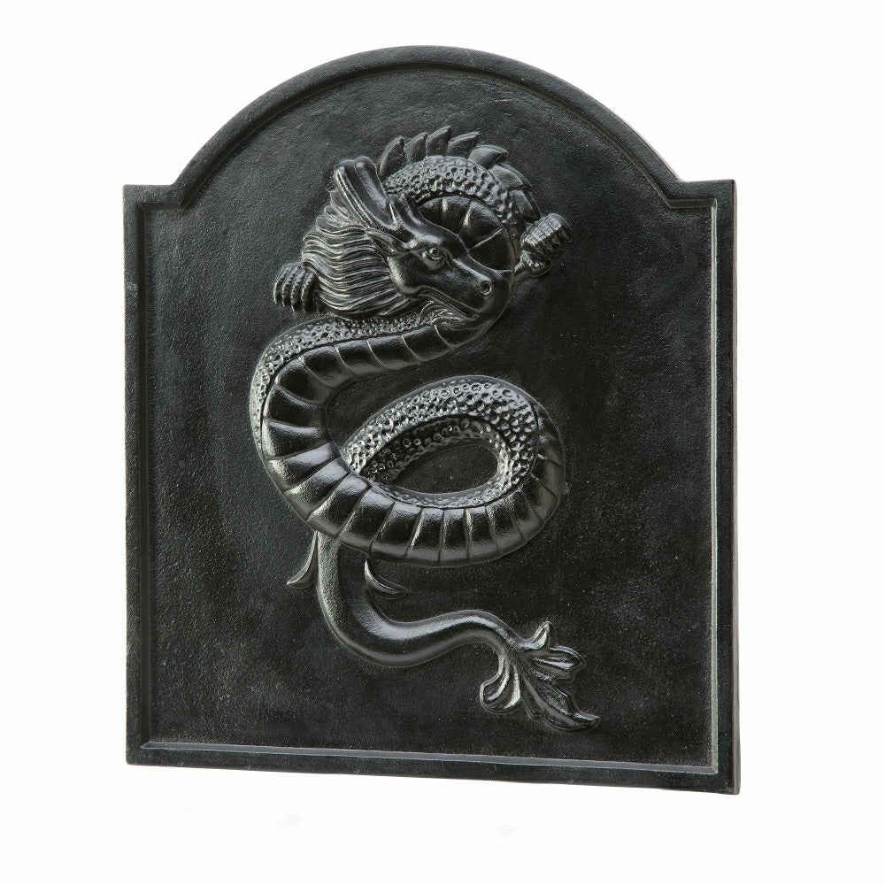 Cast Iron Fireback with Dragon Design | Plow & Hearth