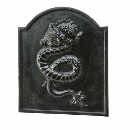 Cast Iron Fireback with Dragon Design | Plow & Hearth