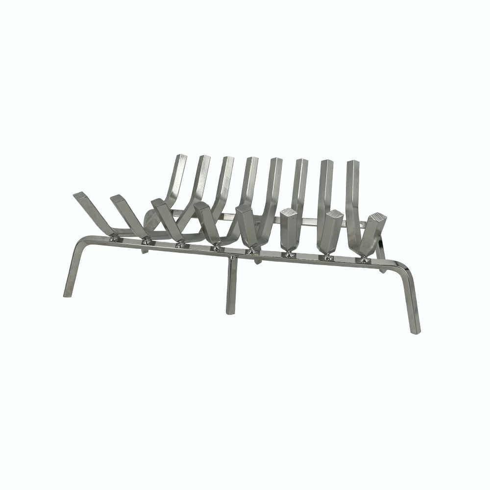Fireplace Grate 8 Bars, 1 1/8" Diamond Stock, Stainless Steel Finish | Plow & Hearth
