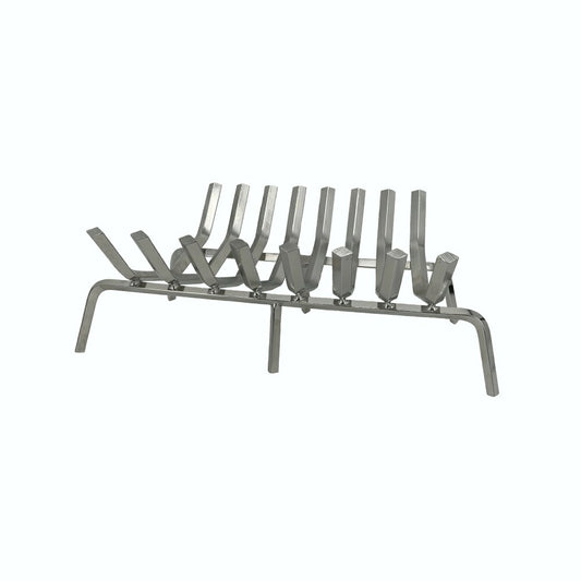 Fireplace Grate 8 Bars, 1 1/8" Diamond Stock, Stainless Steel Finish | Plow & Hearth