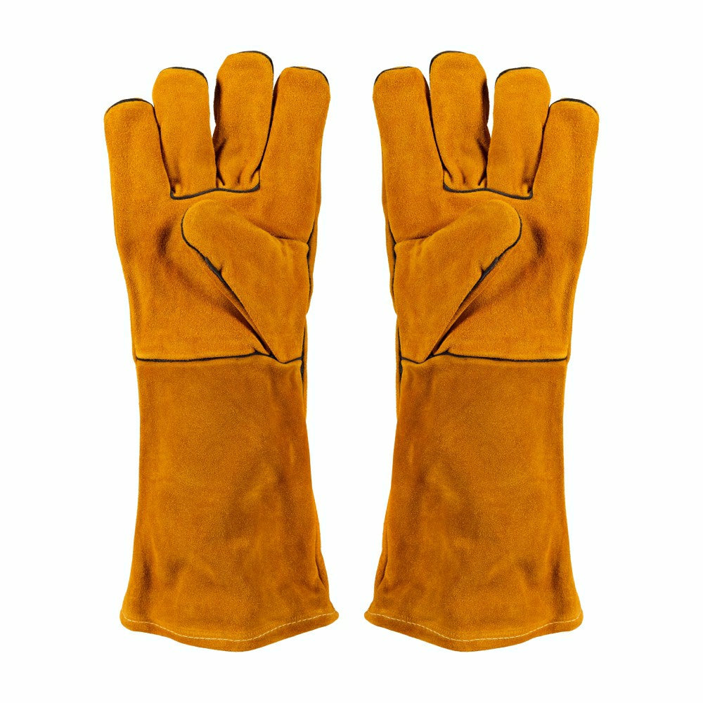 Leather Fireplace Gloves, 16" , Tan | Plow & Hearth