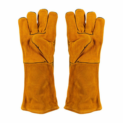 Leather Fireplace Gloves, 16" , Tan | Plow & Hearth