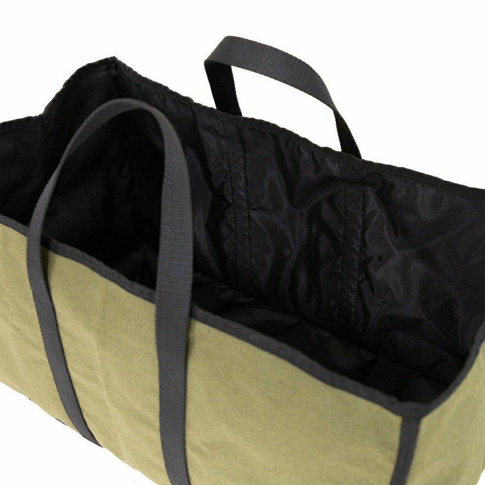 Canvas Log Carrier, Green with Black accents | Plow & Hearth