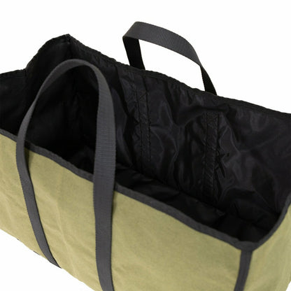 Canvas Log Carrier, Green with Black accents | Plow & Hearth