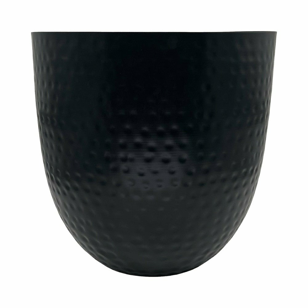Fireplace Log Bucket, Round Hammered Design, Black Finish | Plow & Hearth