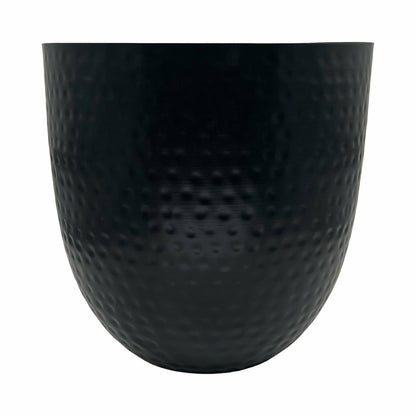 Fireplace Log Bucket, Round Hammered Design, Black Finish | Plow & Hearth