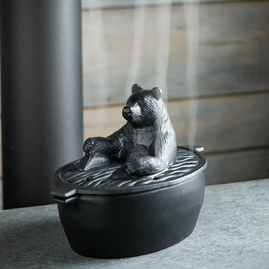 Bear in Bath Wood Stove Steamer in Cast Iron | Plow & Hearth