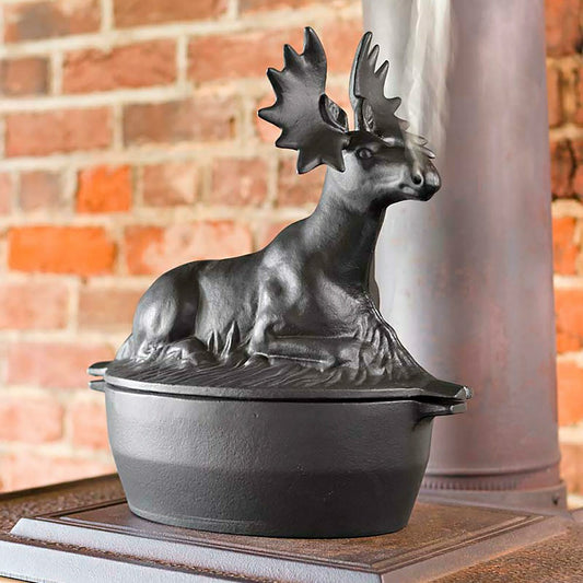 Cast Iron Moose Wood Stove Steamer | Plow & Hearth
