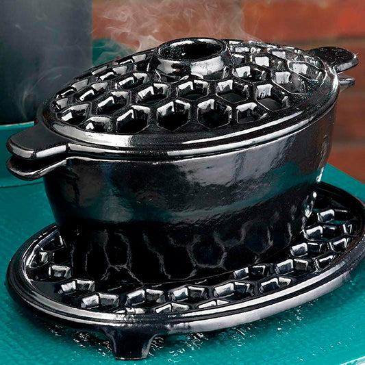 2.3 QT. Cast Iron Lattice Wood Stove Steamer | Plow & Hearth