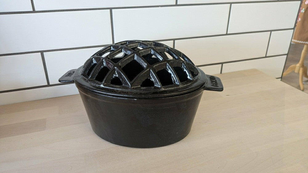 2.5 QT. Cast Iron Lattice Wood Stove Steamer | Plow & Hearth