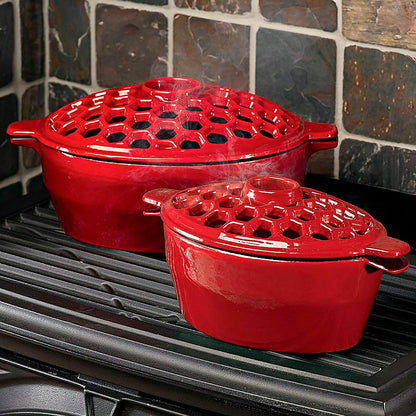 1.5 QT. Cast Iron Lattice Wood Stove Steamer | Plow & Hearth