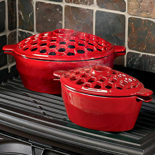 1.5 QT. Cast Iron Lattice Wood Stove Steamer | Plow & Hearth
