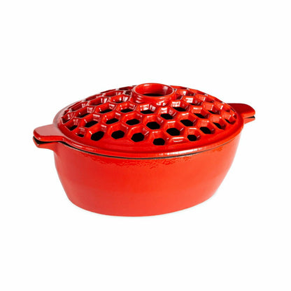 1.5 QT. Cast Iron Lattice Wood Stove Steamer | Plow & Hearth