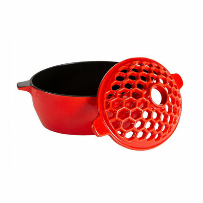 1.5 QT. Cast Iron Lattice Wood Stove Steamer | Plow & Hearth