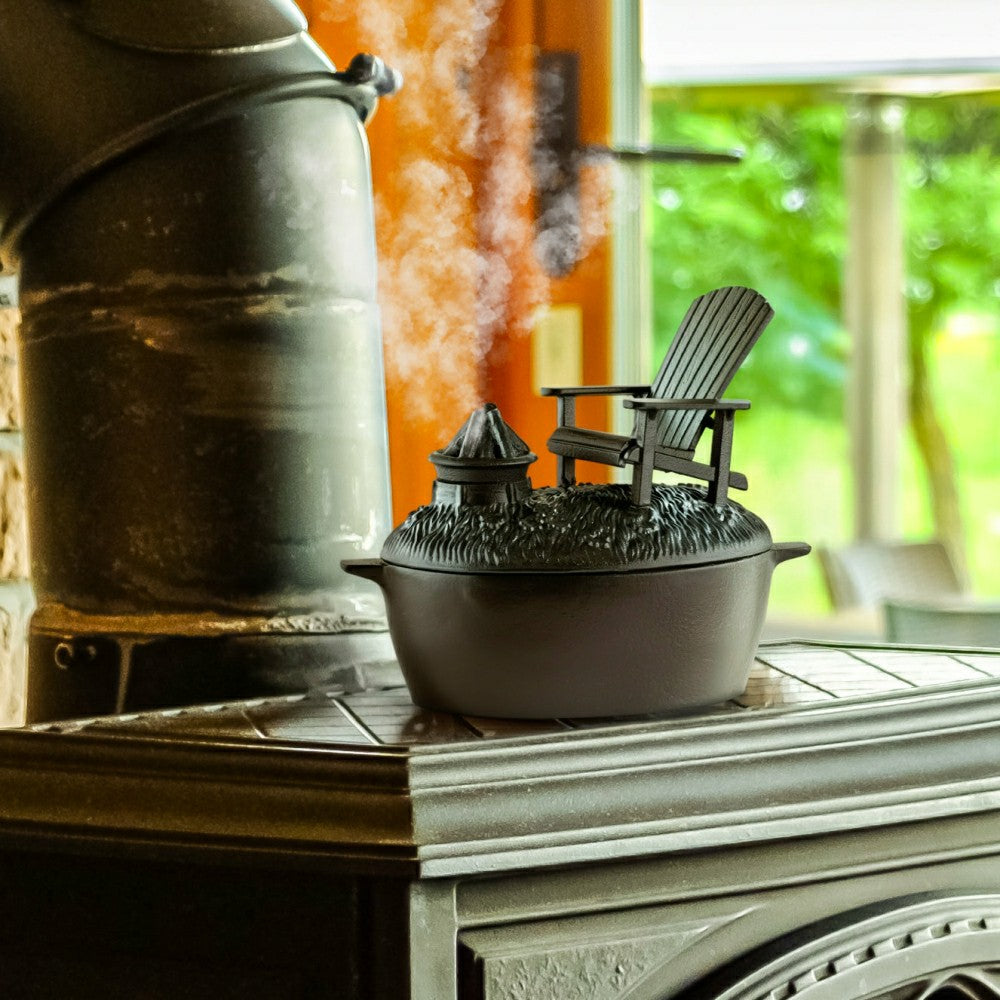 Adirondack Chair with Firepit Woodstove Steamer in Cast Iron | Plow & Hearth