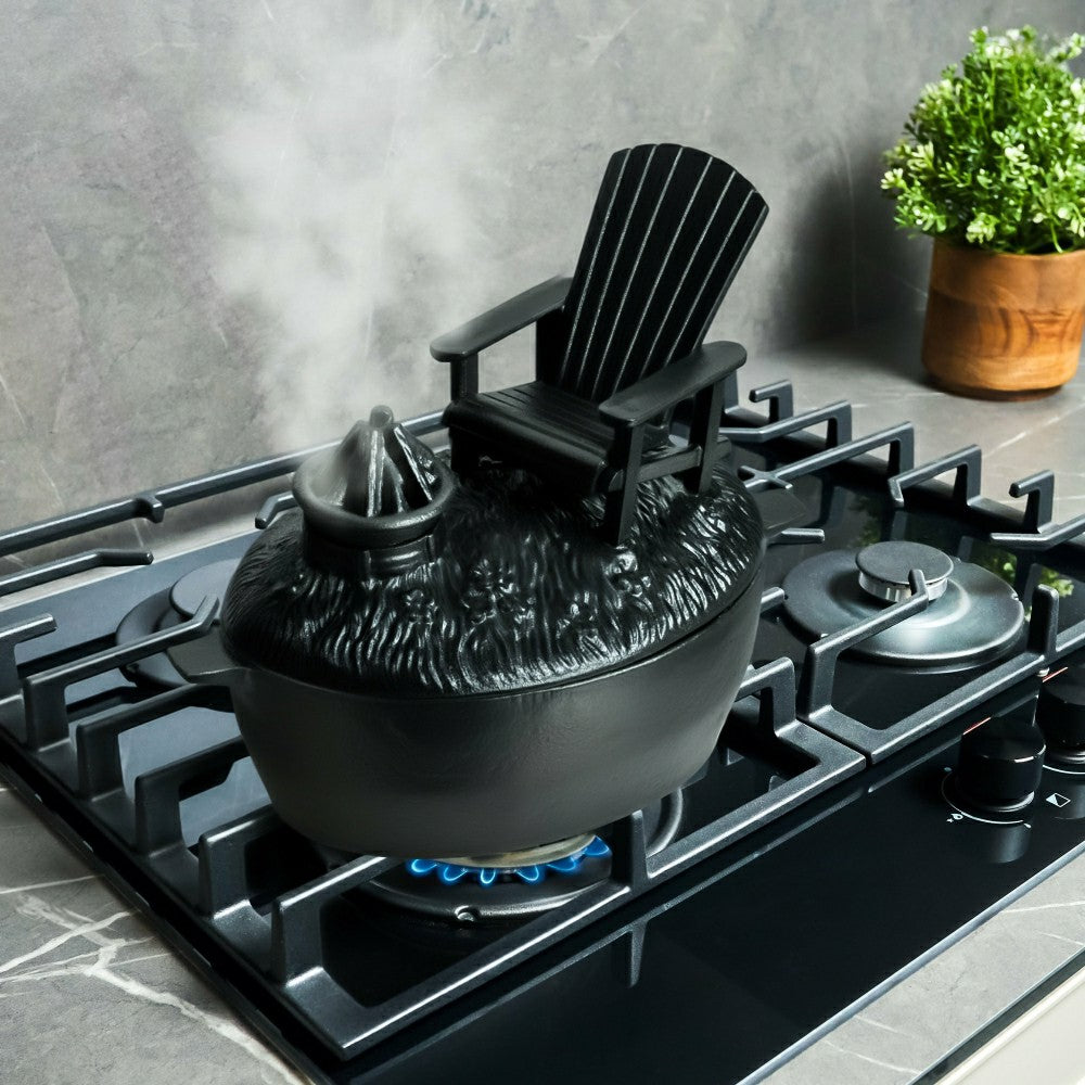 Adirondack Chair with Firepit Woodstove Steamer in Cast Iron | Plow & Hearth
