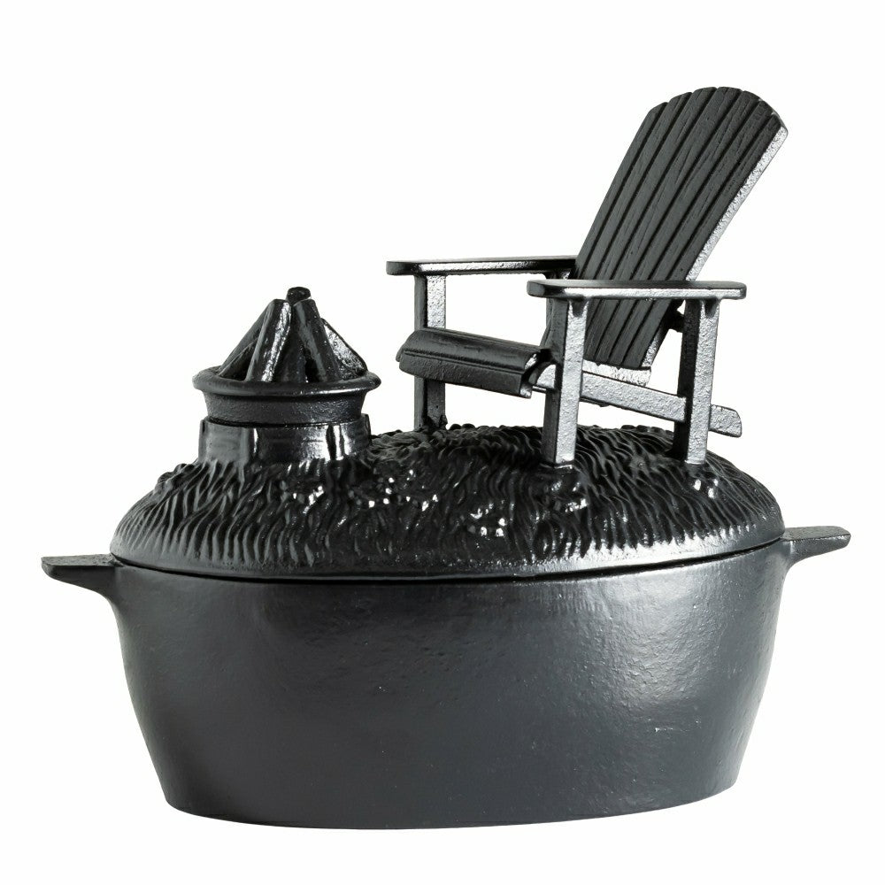 Adirondack Chair with Firepit Woodstove Steamer in Cast Iron | Plow & Hearth