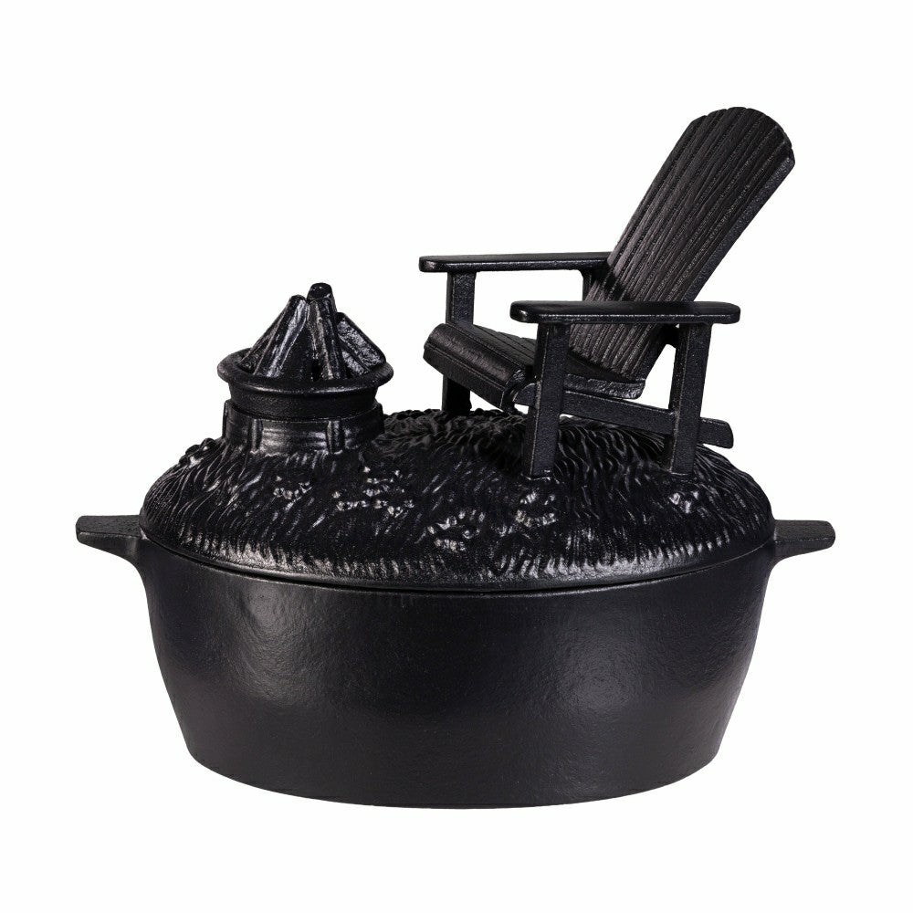 Adirondack Chair with Firepit Woodstove Steamer in Cast Iron | Plow & Hearth