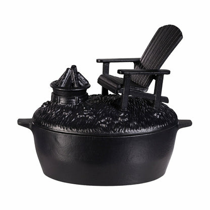 Adirondack Chair with Firepit Woodstove Steamer in Cast Iron | Plow & Hearth