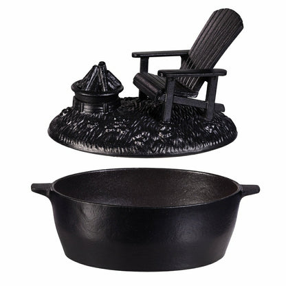 Adirondack Chair with Firepit Woodstove Steamer in Cast Iron | Plow & Hearth