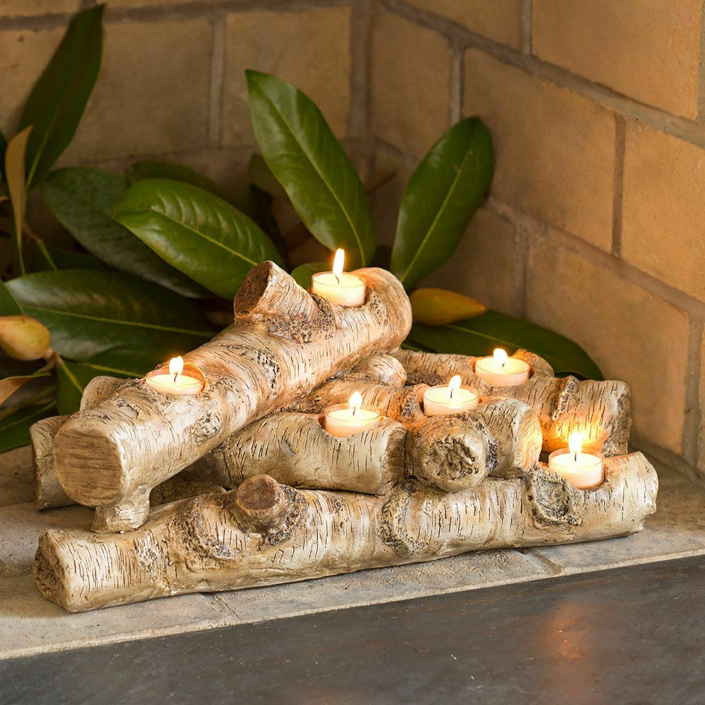 Logs Hearth Candle Holder | Plow & Hearth