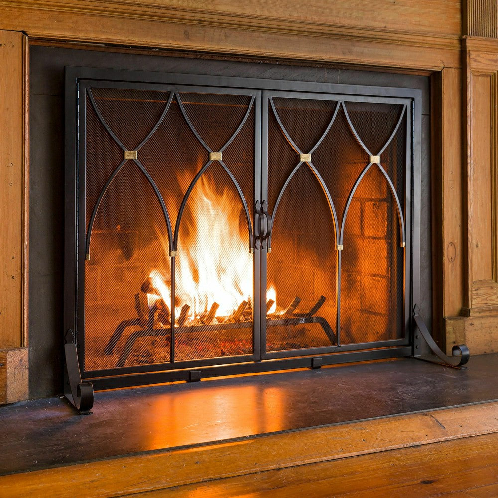 Small Winchester Fireplace Screen with Doors | Plow & Hearth