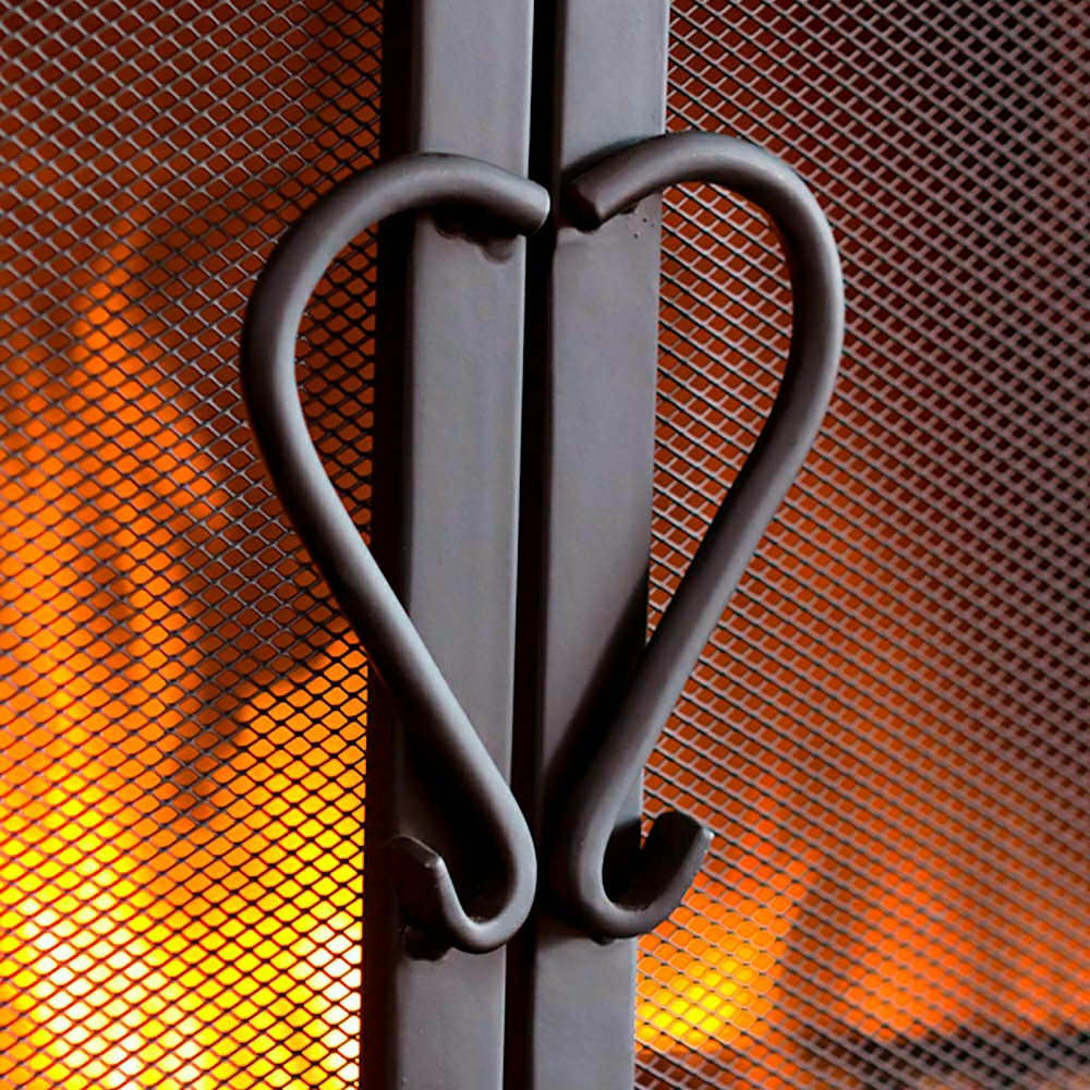 Large Cast Iron Scrollwork Fire Screen w/Doors | Plow & Hearth