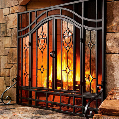 Floral Fireplace Screen | Plow & Hearth
