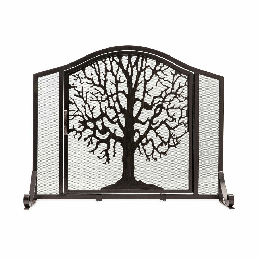 Large Tree of Life Fire Screen with Door | Plow & Hearth