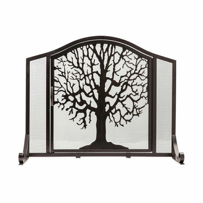 Large Tree of Life Fire Screen with Door | Plow & Hearth