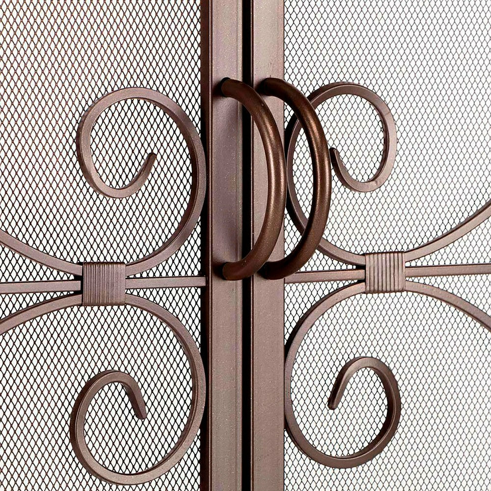 Small Crest Fireplace Screen With Doors | Plow & Hearth