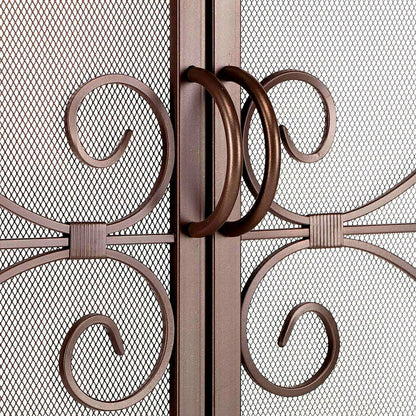 Small Crest Fireplace Screen With Doors | Plow & Hearth