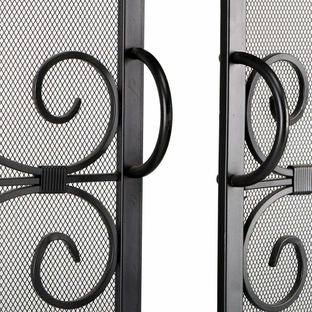 Small Crest Fireplace Screen With Doors | Plow & Hearth