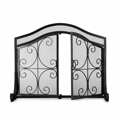 Small Crest Fireplace Screen With Doors | Plow & Hearth