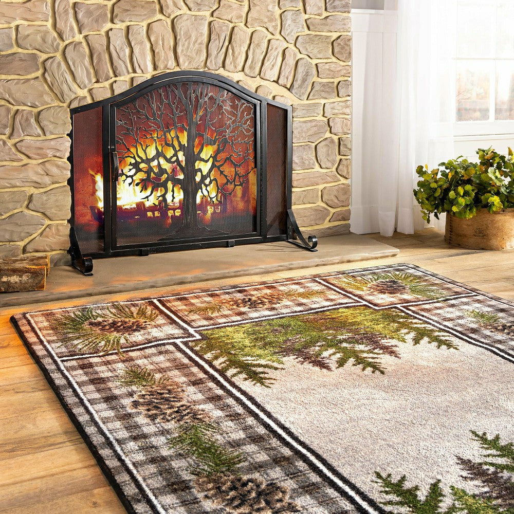 Small Tree of Life Fire Screen with Door | Plow & Hearth