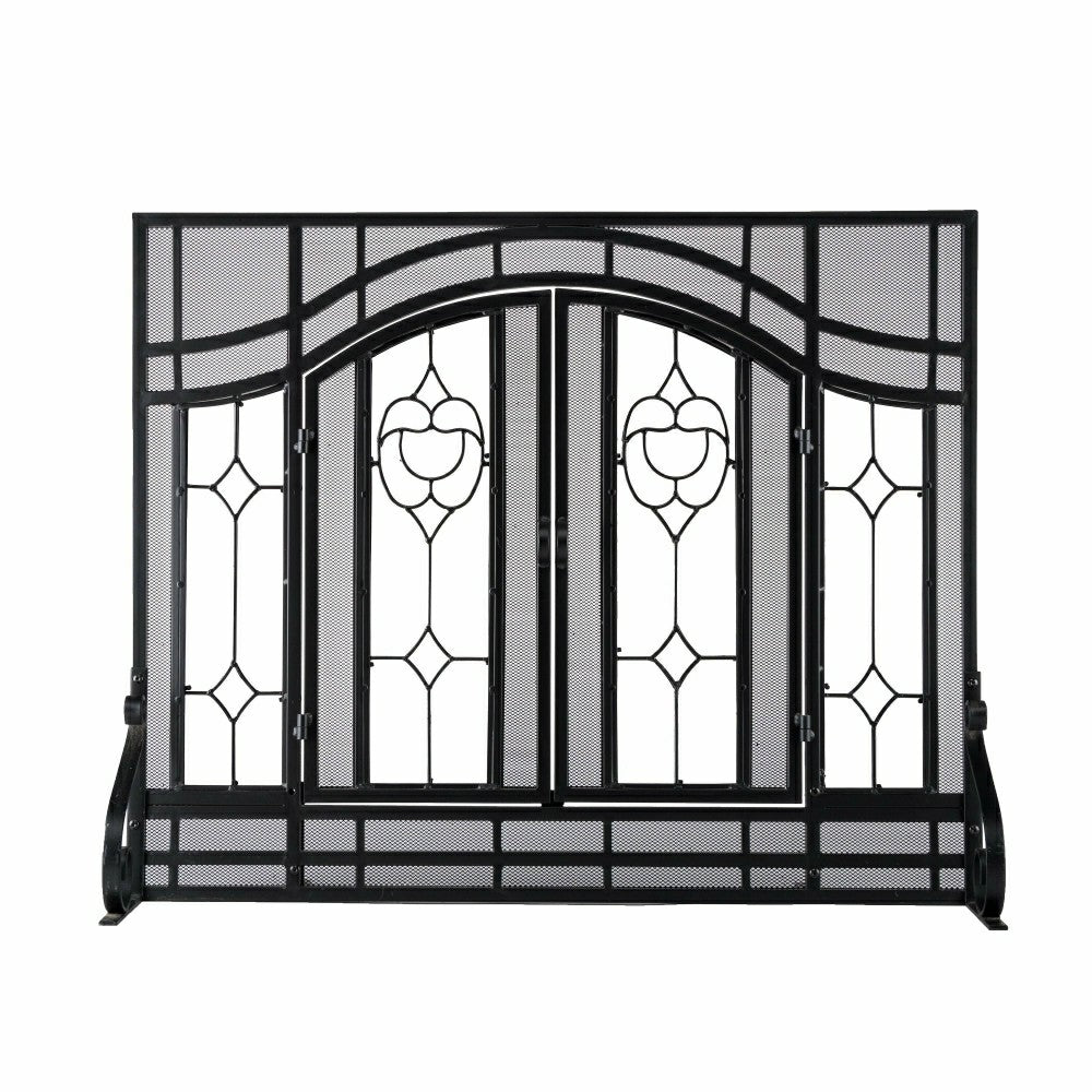 Floral Glass Panel Screen | Plow & Hearth