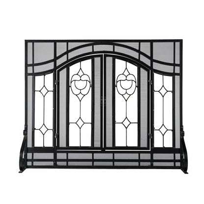 Floral Glass Panel Screen | Plow & Hearth