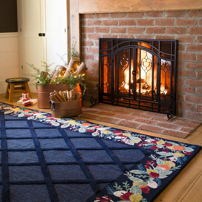 Floral Glass Panel Screen | Plow & Hearth